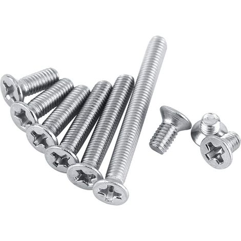 100pcs M3 Vis Cylindriques à Tête Plate Vis à Tête Fraisée Vis Mécaniques Boulon en Acier Inoxydable SS304 (4mm) (1/5)