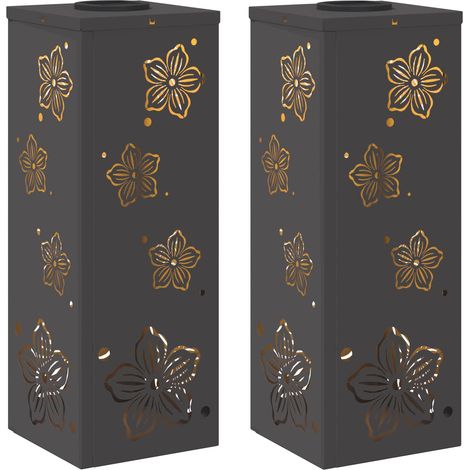 Lumière de chemin LED solaire 2 pcs Noir Acier laminé à froid (1/5)