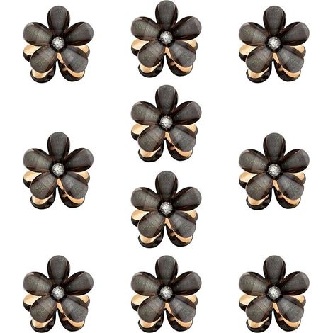 HOXILEELEO - Lotto di 10 mini fermagli per capelli a forma di diamante, piccolo clip di capelli del fiore, accessori per capelli per le donne e le ragazze, mini mollette carino. (1/5)