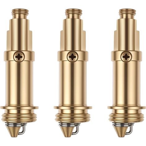 Set di 3 tappi di scarico a molla in ottone per lavabo del bagno - Resistenti alla corrosione, facili da installare - Gialli - 5,5x4,5 cm (1/5)