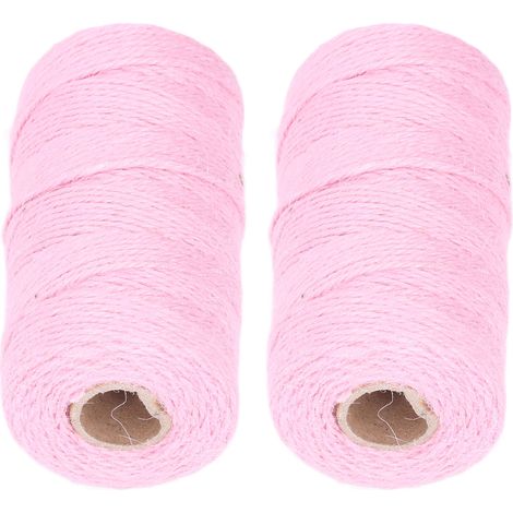 Lot de 2 cordes en coton rose, agréables au toucher, légères, résistantes et respirantes, idéales pour le bricolage. (1/5)