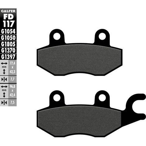 PASTILLAS DE FRENO GALFER KH165 SEMIMETÁLICAS PARA SCOOTER