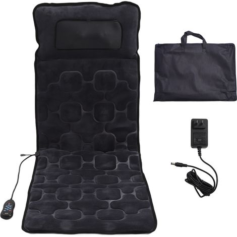 Tapis de massage corporel électrique chauffant avec minuterie, 9 modes de massage, 20 têtes, coussin de massage complet pour position assise ou allongée, 100‑240V avec prise américaine (1/5)