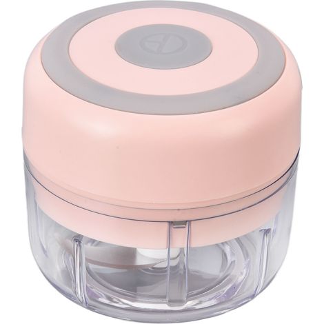 Mini hachoir électrique durable, capacité 100 ml, broyeur portable pour ustensiles de cuisine, rose (1/5)