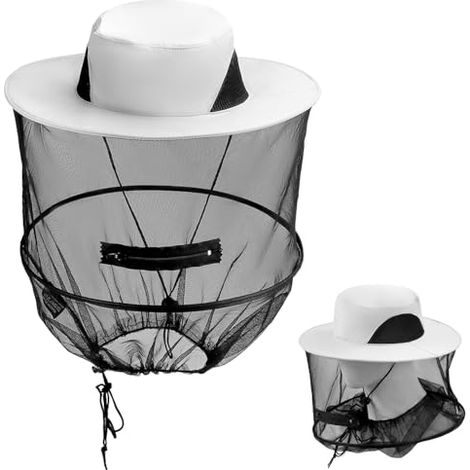 chapeau moustiquaire, chapeau d'apiculteur, avec filet et ouverture zippée pour l'extérieur, le camping, la pêche, le jardinage, gris (1/5)