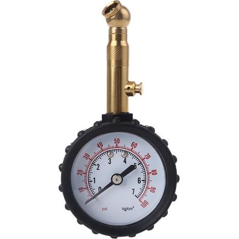 Manomètre de pression des pneus calibré avec tuyau en caoutchouc