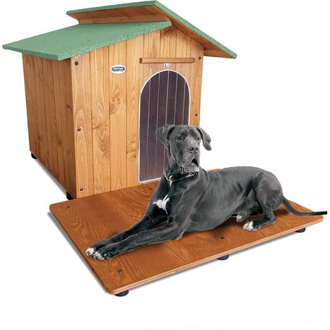 Cuccia in Legno per Cani da Esterno "Rinforzata" Tendina OMAGGIO mod. Alpi con Davanzale MADE IN ITALY E - Alano 115x190x108 Tendina OMAGGIO (1/5)