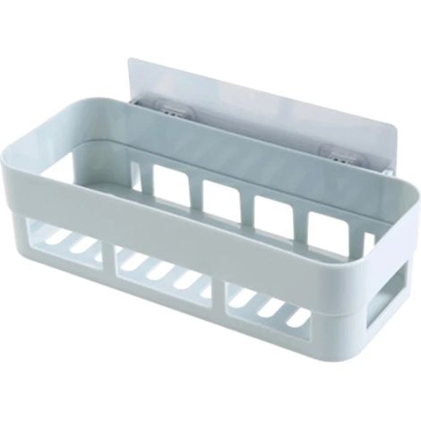 (Bleu) Nouvelle étagère de rangement adhésive pour salle de bain, accessoires de salle de bain, étagère d'angle pour douche, étagère pour cuisine et salle de bain, décoration intérieure (1/5)