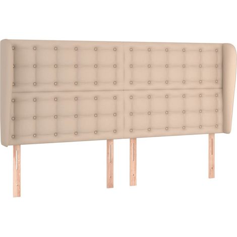 Tête de lit avec oreilles Cappuccino 203x23x118/128 cm (1/5)