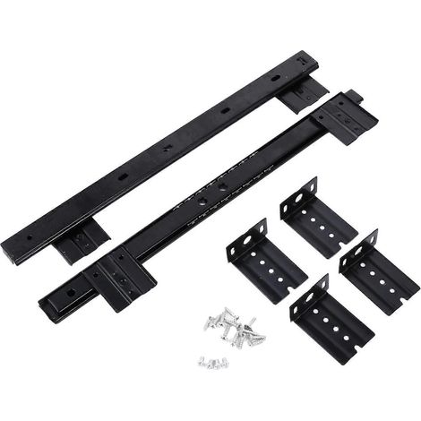 1 paire de rails de guidage à roulement pour tiroir de clavier de bureau, plateau coulissant, montage latéral-34.5X2.5cm-Black