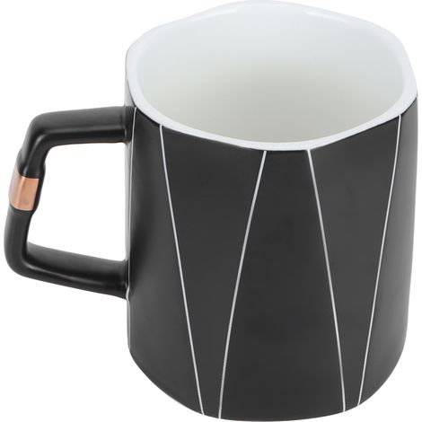 Originality Mug Achteckige Büro-Kaffeetasse Keramikbecher mit Löffeldeckel Geschenk für Freunde Typ D (1/5)