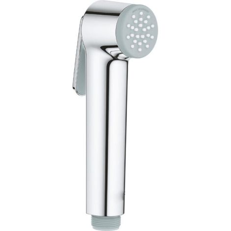 Single-jet shower head, hand shower with trigger, anti-scald technology, water-saving, easy to install and clean, chrome finish