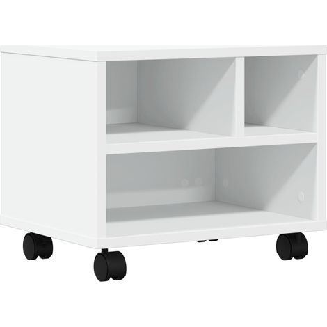 Maison Exclusive - Soporte para impresora con ruedas blanco 41x32
