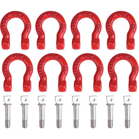 Remorque RC, Serrure de Sauvetage pour Manilles pour 1 10 D Anneaux RC Voiture d'escalade sur Chenilles 8 Pièces Assemblez des Pièces de Remorquage en Métal (1/5)