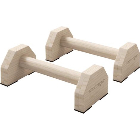 Barres de pompes (lot de 2), robustes et antidérapantes, supportant jusqu'à 120 kg, en bois de hêtre, 30 x 13 x 10 cm, finition naturelle (1/5)