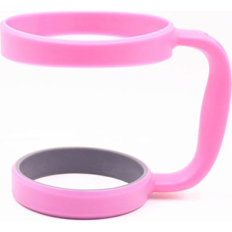 Juego de 2 accesorios para taza de viaje: portavasos, asa ajustable, soporte ajustable, color rosa (1/4)
