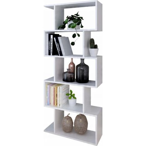 Bask weißes Standregal für Wohnzimmer, Büro, Jugendzimmer, MK (1/4)