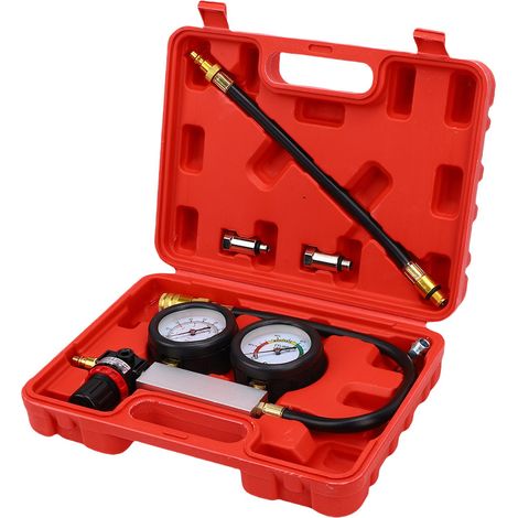 Détecteur de fuites de cylindres avec 2 bougies d'allumage, testeur de compression moteur à double manomètre pour l'entretien des véhicules et camions (1/5)