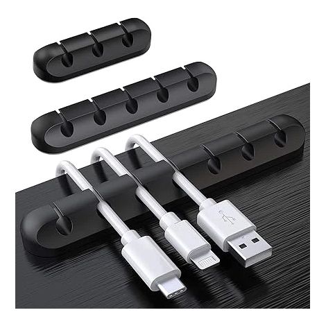 Rangement de câbles de bureau, lot de 3 supports, organisateur de câbles, gestion des câbles, rangement pour chargeur USB/souris/casque/câbles PC (1/5)