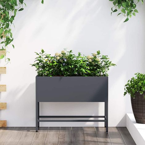 Hochbeet Gartenpflanzer Anthrazit 60 x 26 x 45 cm Stahl vidaXL (1/5)