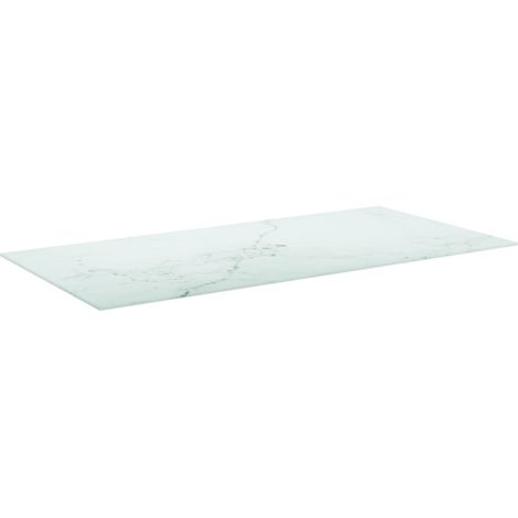 Maison Exclusive - Piano Tavolo Bianco 100x50 cm 6mm Vetro Temperato Design Marmo