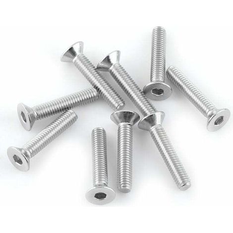 300pcs Boulon Vis Tête Fraisée Hexagonale en Acier inoxydable 304 avec Boîte de Rangement M3 x 4/6/8/10/12/16mm (1/4)