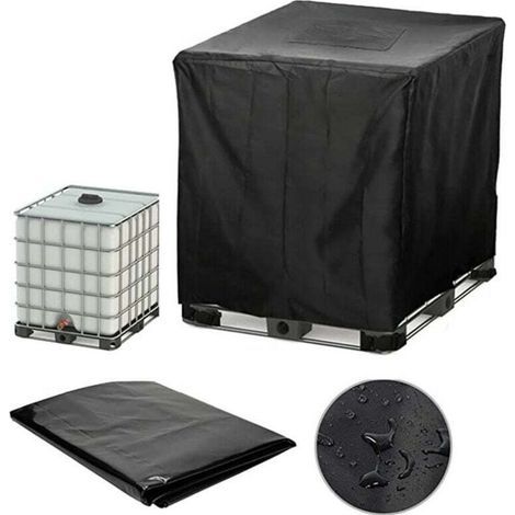 Copertura per barile di raccolta acqua piovana (120x100x116 cm), per serbatoi di acqua piovana da esterno, copertura resistente ai raggi UV, copertura antipolvere, copertura per serbatoio di acqua pio (1/4)