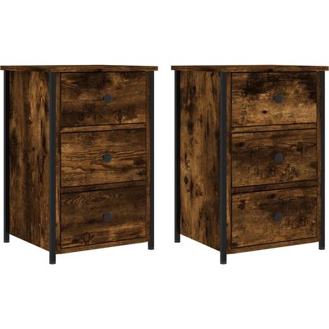 Maison Exclusive - Nachttische 2 Stk. Räuchereiche 40x36x60 cm Ho