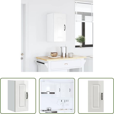 Küchenmöbel - Küchen-Hängeschrank Kalmar Hochglanz-Weiß Holzwerkstoff (1/5)