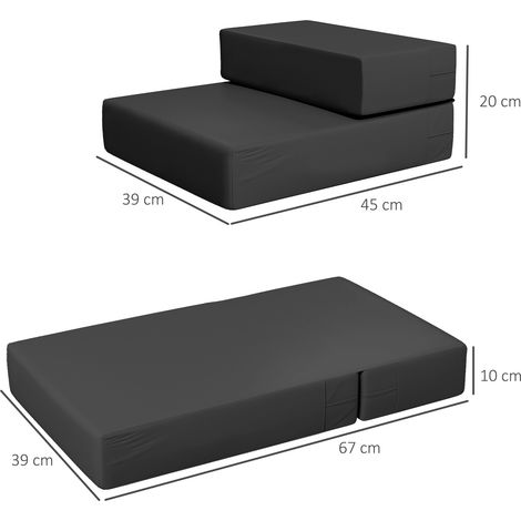 Escalier pliable pour animaux avec 2 marches, noir, L45xP39xH20cm, aide pratique pour chats et chiens à monter facilement (1/5)