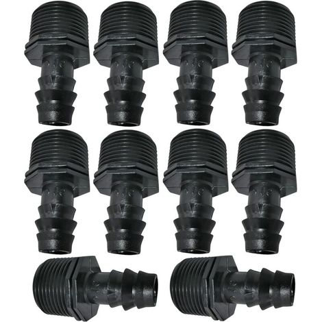Ensemble de 10 adaptateurs de fente / raccords compte - gouttes filetage externe - connecteur pour système d'irrigation / irrigation (1/4)