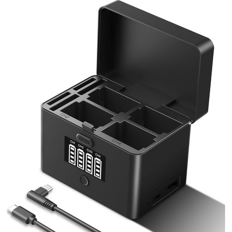 2 en 1 Chargeur Batterie USB à 4 Canaux pour NP-FZ100 et LP-E6, Charge Rapide 40W, Alimentation de Secours Plastique Compatible avec A6700, A7III, FX3, FX30, A7IV, EOS R5 II, NW-ZP4 (1/5)