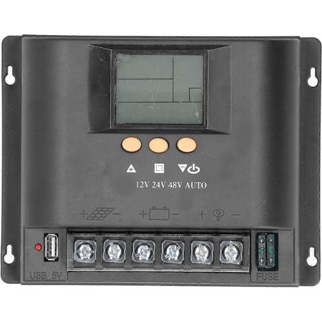 Solarladeregler mit LCD-Display und USB-Ladefunktion für Mobiltelefone (Industrie, 60 A)