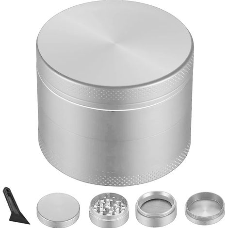 Triturador de polen para especias, hierbas y café - Juego de 4 piezas con raspador de polen