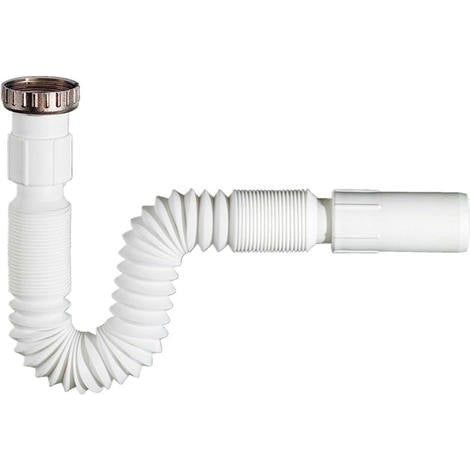 Bagnoclic – Siphon extensible annelé Ø32mm – Tuyau en ABS moulable – Joints inclus – Pour lavabo 1'¼