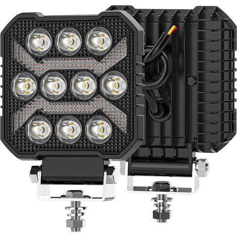 Lights de tracteur carré, phares à LED carrés 1700lm lumière (1/5)