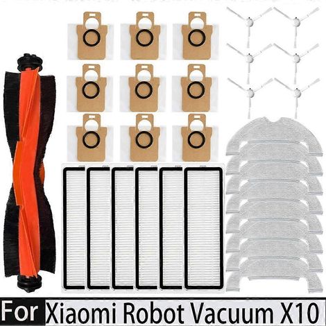 Filtre pour aspirateur brosse pour aspirateur Filtre de brosse pour aspirateur filtre de Xiaomi Robot Aspirateur X10 de remplacement pièce détachée Main Side Brosse HEPA Filtre Serpillière Cloth Sac à (1/5)
