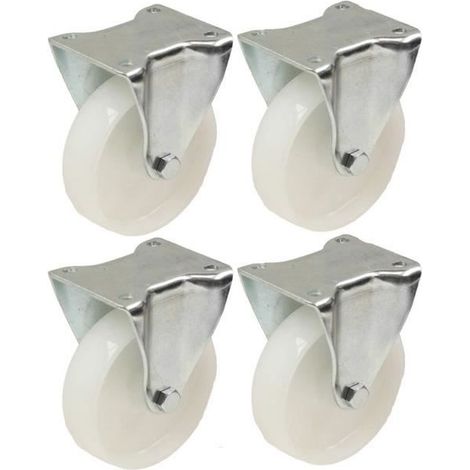 125mm 12.7cm Nylon Rollen - Robuste Feststellrollen Set - Set aus 4
