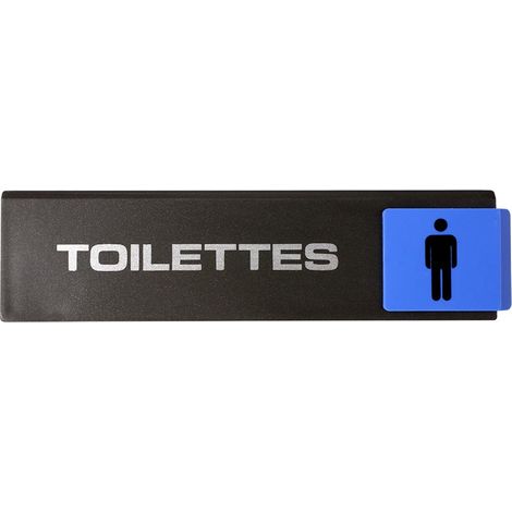Plaque de porte Toilettes avec figurine homme - Europe design 175x45mm - 4261324