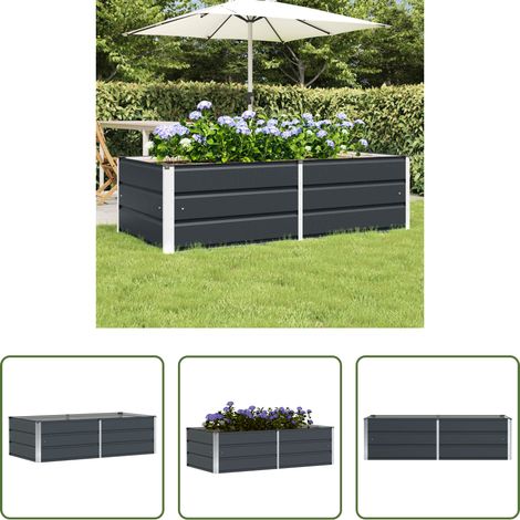 Pot de terrasse - Jardinière Anthracite 160 x 80 x 45 cm Acier (1/5)