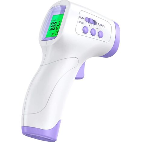 Thermomètre pour bébé et adulte, thermomètre frontal sans contact KKmier, thermomètre numérique avec alarme de fièvre, lecture instantanée précise en 2 secondes, mémoire de 99 réglages