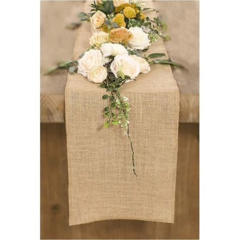 Chemin de Table Toile de Jute Ruban de Table Rouleau Jute Mariage Vintage Rustique Jardinage Décorations de Table 30cm Largeur, 180cmx30cm