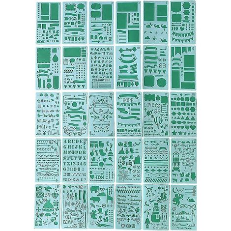 Ensemble de pochoirs pour junk journaling, formes géométriques, pochoirs pour scrapbooking et décoration (1 à 30 pièces) (1/5)