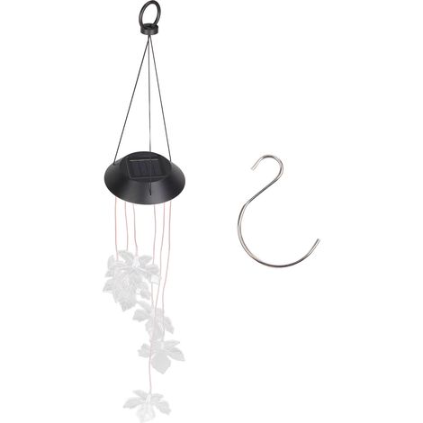 Carillon solaire feuille d'érable LED lumineux mobile pour jardin patio extérieur (1/5)