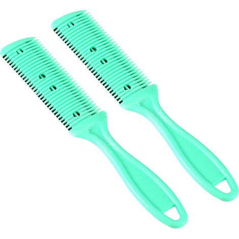 TIVCROXS - cheveux double face lame fine tondeuse coiffure salon maison barbe peigne vert (1/5)