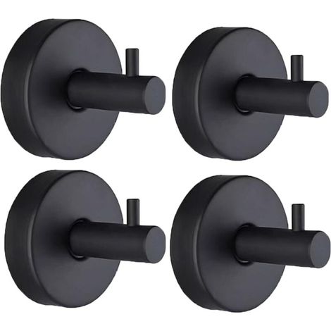 Suction cup shower hooks, towel hooks, suitable for bathrooms, kitchens, doors, walls, bathrobes, waterproof, reusable, detachable, no drilling required, stainless steel hooks, 4-pack.