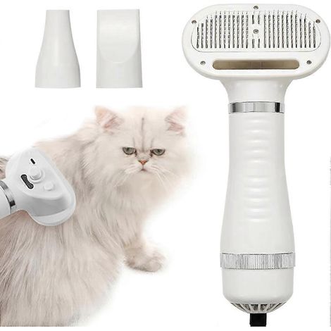Brosse séchoir 3 en 1 pour poils d'animaux, sèche-cheveux et brosse lissante portables, température réglable, protection contre la surchauffe, prise UE (1/5)