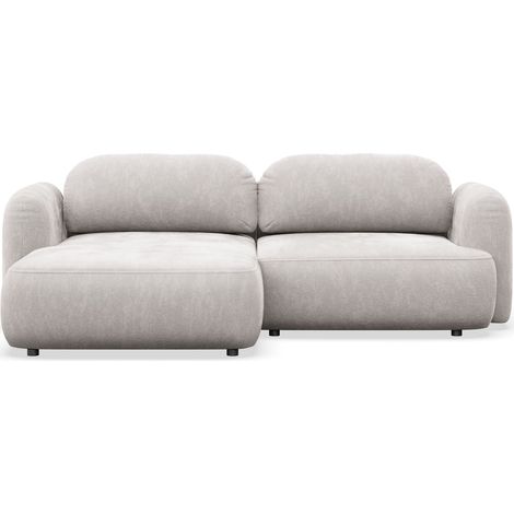 Selsey Tvoya – Ecksofa mit Schlaffunktion, Ottomane links, grau-beige Chenille