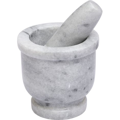 Interiors by Premier Large White Marble Large Mortar & Pestle, Perfect Grinding Pestle & Mortar, Easy to Clean Marble Mortar & Pestle (1/5)
