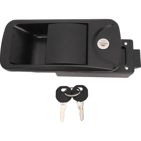 Serrure à Loquet Encastrée pour Camping-car/Caravane - en Alliage de Zinc, avec 2 Clés, Dimensions 6.2x3" (Noir)